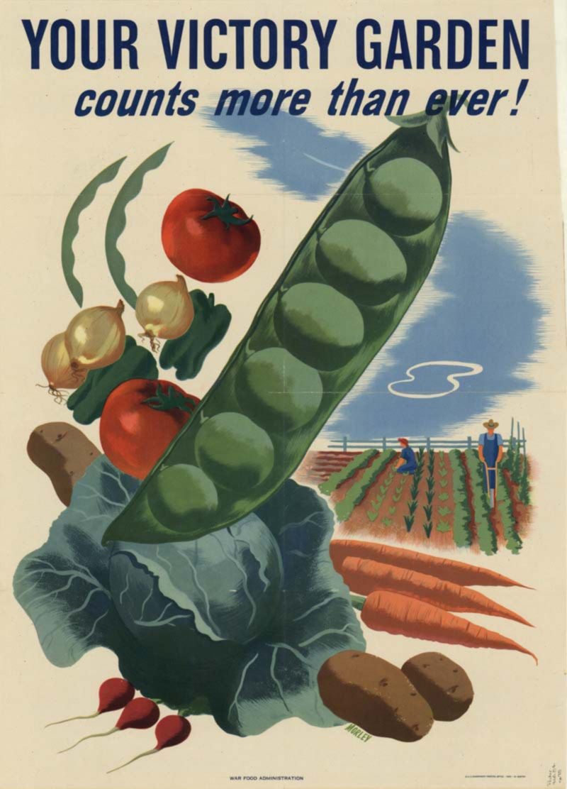 A poster promoting victory gardens