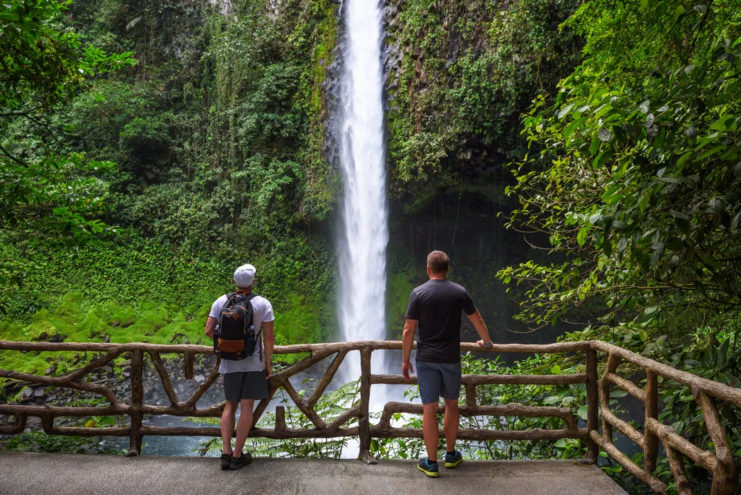 Overlooking a waterfall in Costa Rica