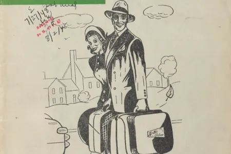 Detail from the cover of the 1948 Green Book, a guidebook for black travelers.