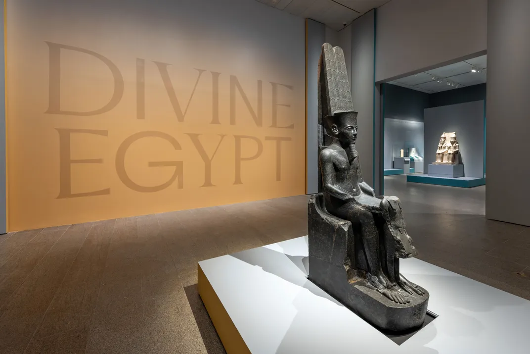 Installation view of Divine Egypt, on view through January.