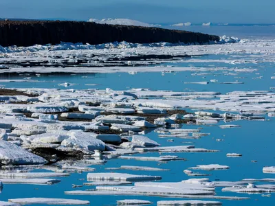 Thinning Arctic sea ice&nbsp;near&nbsp;Pituffik, Greenland, as captured in July 2022&nbsp;