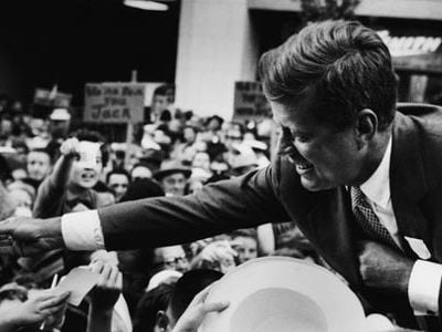 John F. Kennedy on the campaign trail in 1960