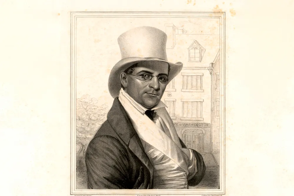 Lithograph drawing of William Costin