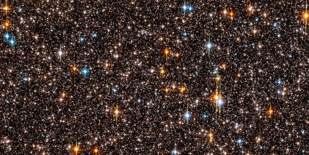 Hubble field of view, planets and stars