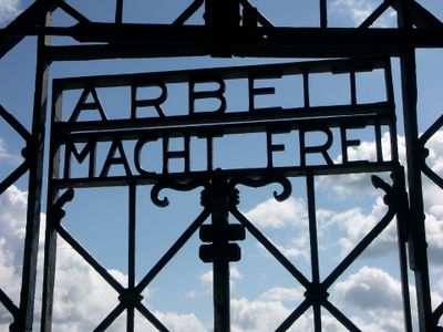 The gate stolen from Dachau concentration camp
