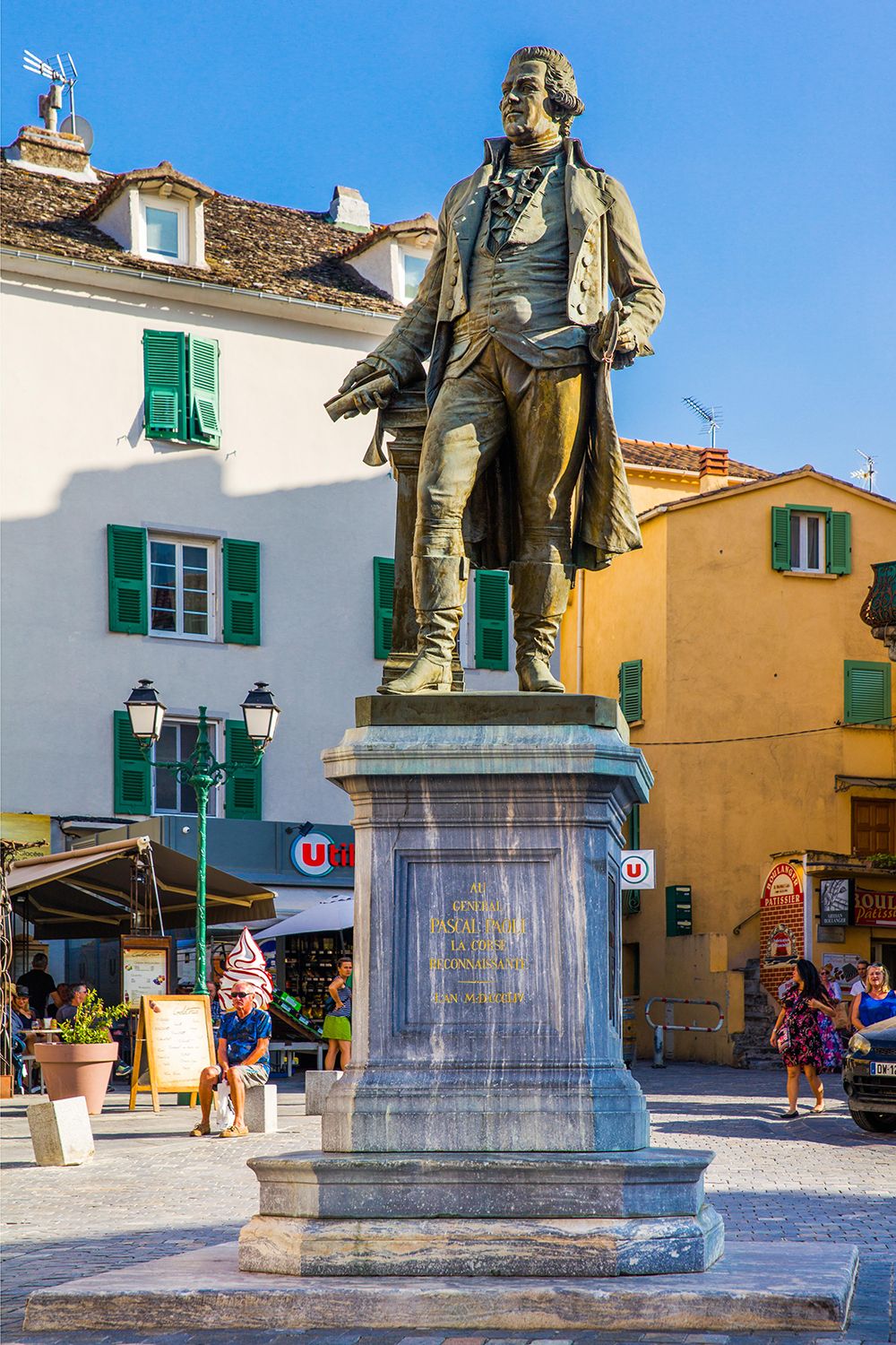 A statue of Pasquale Paoli in Corte, Corsica.