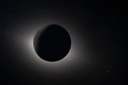 The crew of the Artemis 2 mission captured this image of a total solar eclipse just after rounding the far side of the moon on April 6.