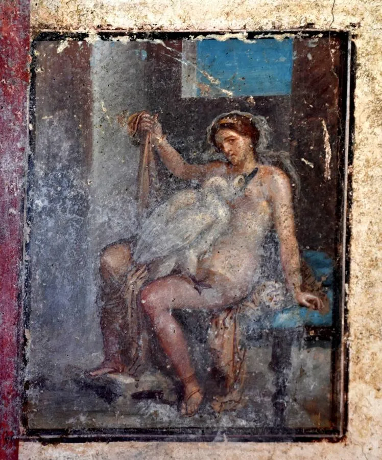 Fresco of Leda and the swan