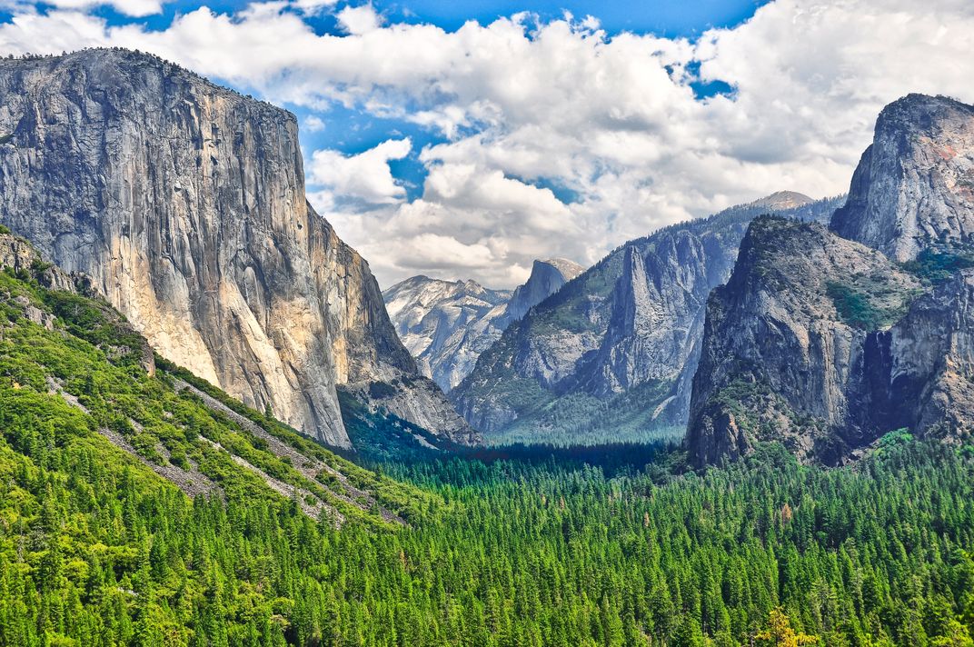El Capitan, Yosemite National Park, with Half Dome in the distance
