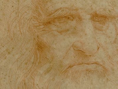 Self-portrait by Leonardo da Vinci, ca. 1510.