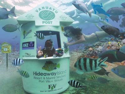 You have to swim to reach the world's first underwater post office in Vanuatu. 