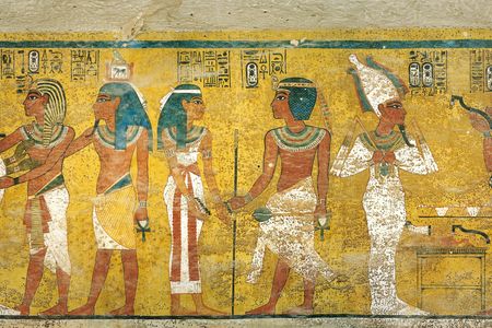 Wall painting from the tomb of Tutankhamun.