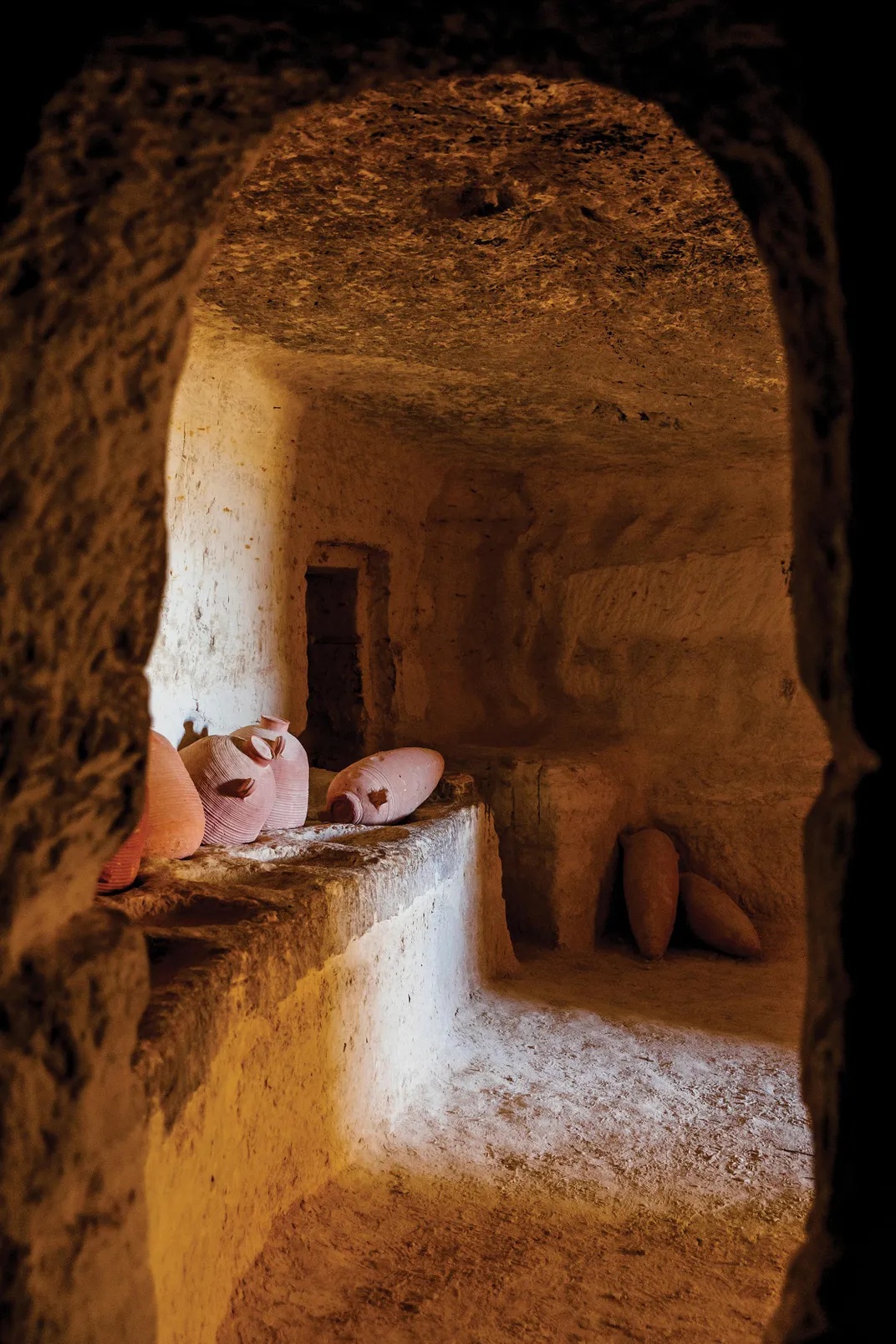 Ancient fermentation bottles at Avdat National Park