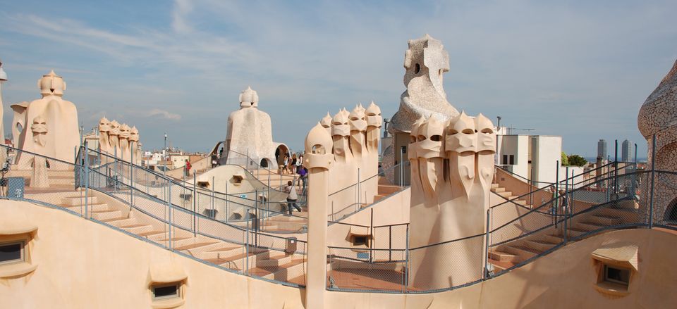  Rooftop of Gaudi's Casa Mila apartment house 