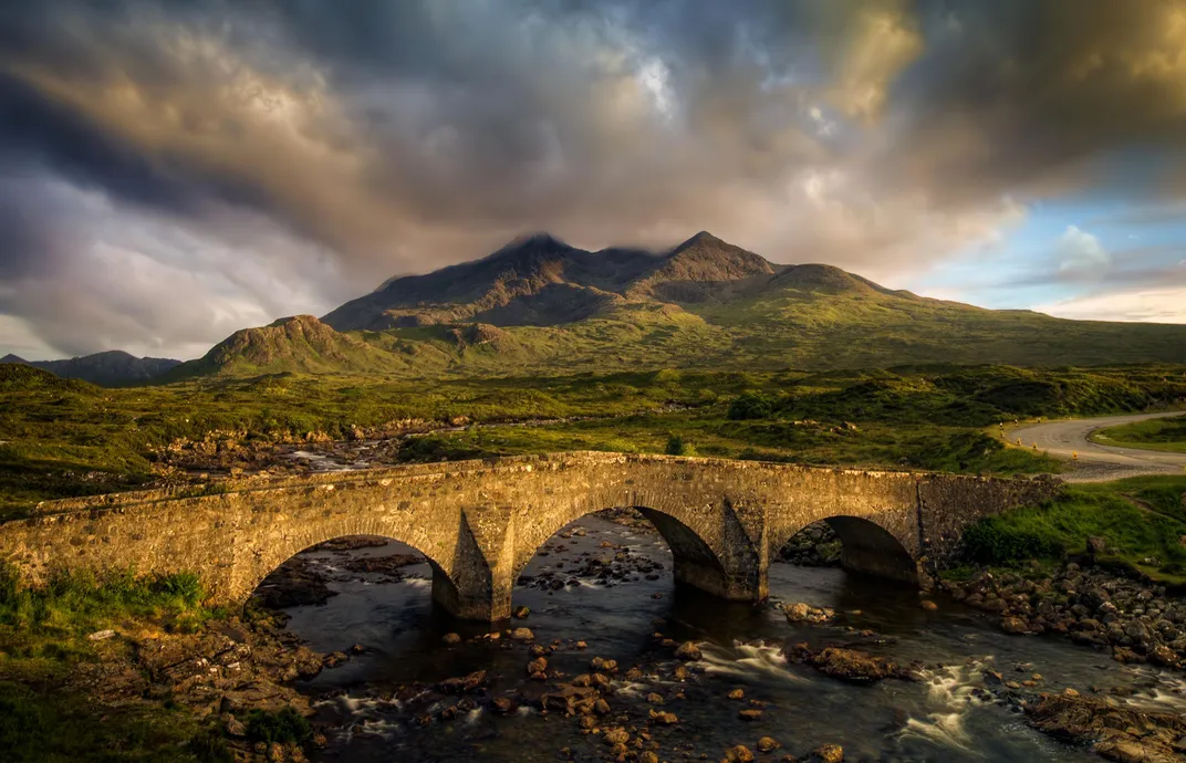 The Black Cuillan Hills with Sligachan Bridge, Isle of Skye
