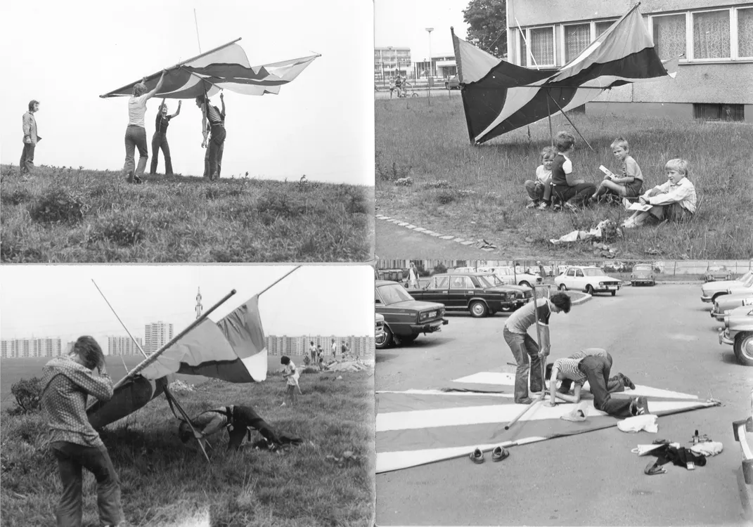 Zdarsky's first homemade hang glider in Czechoslovakia