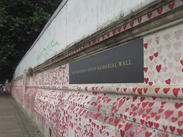 Covid memorial wall at Southbank London thumbnail