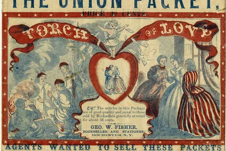 Envelope for stationary packet, "Torch of Love," George W. Fisher Bookseller and Stationer, Rochester, New York.