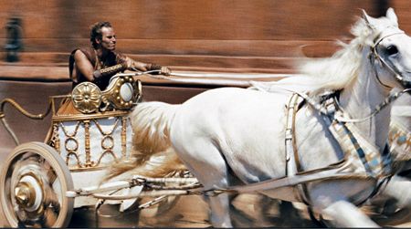 The famous chariot race form Ben-Hur before and after the restoration.