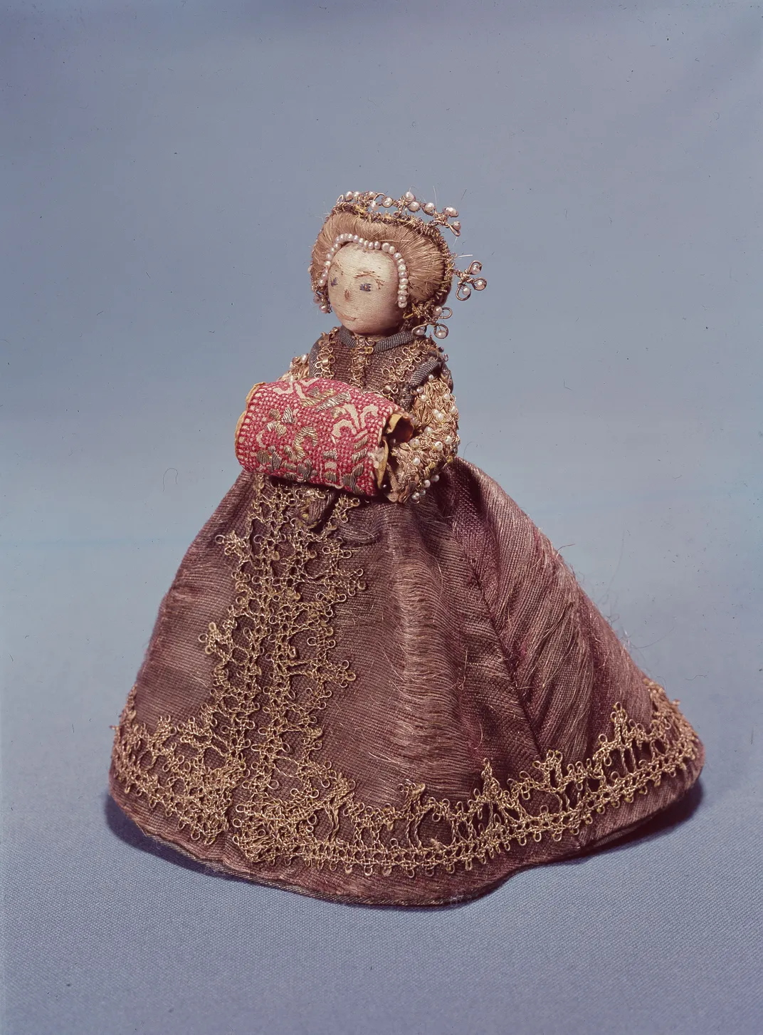 A circa 1600 fashion doll owned by Christina of Holstein-Gottorp or Catherine of Sweden