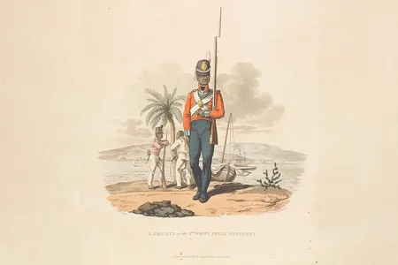 An 1812 illustration of a private from the Fifth West India Regiment. In the 1790s, the remaining members of the Carolina Corps&nbsp;became part of the newly established First West India Regiment.