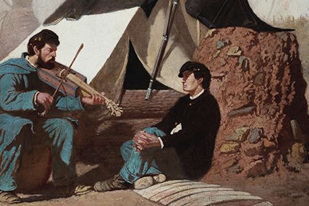 There are several accounts of Confederate and Union troops camped near one another harmonizing "Home, Sweet Home!" across the battle lines.