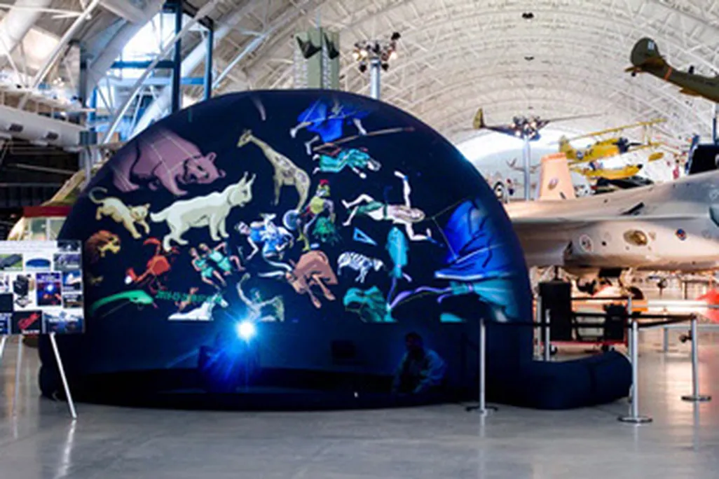 Take a guided tour of the universe in the Air and Space Museum's portable planetarium.