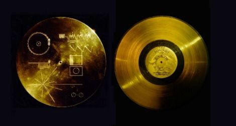 The cover and record "The Sounds of Earth," included aboard the Voyager 1 and 2 probes.