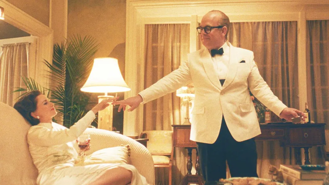Naomi Watts as Babe Paley and Tom Hollander as Truman Capote in "Feud: Capote vs. the Swans"