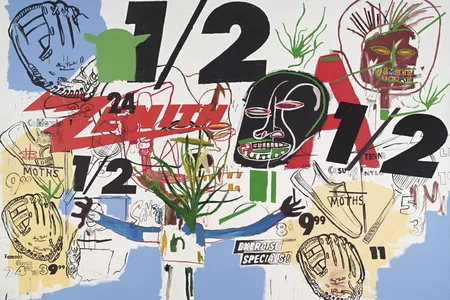 Untitled&nbsp;(1984), a collaborative painting by Basquiat and Warhol, is almost 10 feet tall and 13 feet wide.