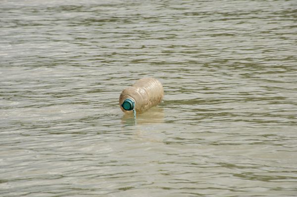 River Pollution by plastic products. thumbnail