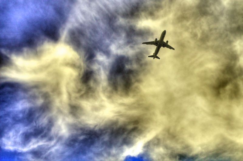 Plane in bumpy air