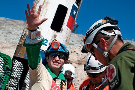 After 69 days trapped deep in Chile's San José  copper mine, 33 miners, hauled from the depths one at a time, stepped out of the tiny capsule and into the embrace of a cheering world.