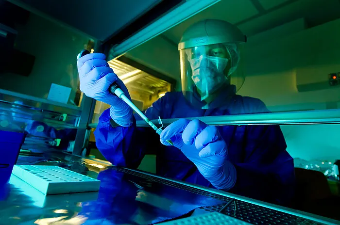 Researcher working in a lab