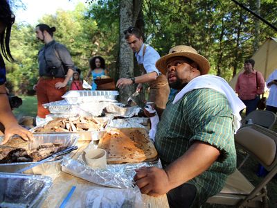 Michael Twitty, a culinary historian and living-history interpreter at the Stagville Plantation in Durham, North Carolina.
