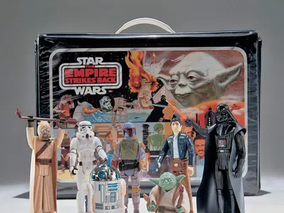 A set of Star Wars toys manufactured for the release of The Empire Strikes Back, 1980. This set was donated to the Museum in 1997 from a private donor, Michael O’Harro. Credit: Eric Long, National Air and Space Museum. 