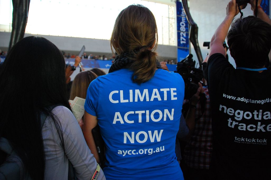 Climate justice protestors in Doha.