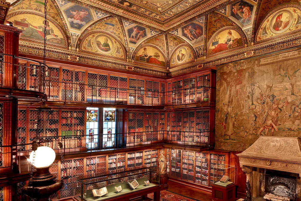 a large room in a library