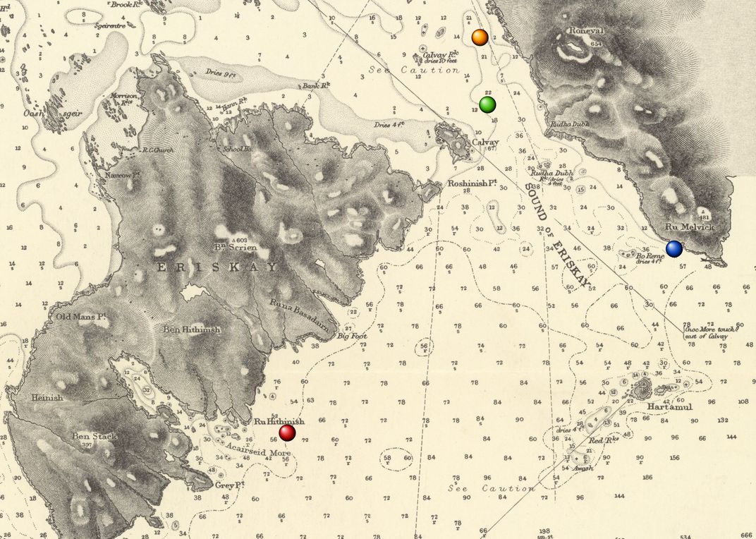 Map of S.S. Politician wreck's location