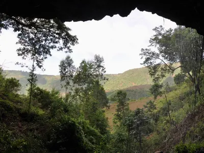 A view from Mota Cave in Ethiopia, where archaeologists found the remains of a 4,500-year-old human.