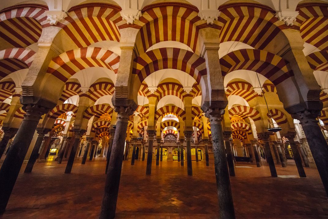 The famous arches of the Cordoba mosque