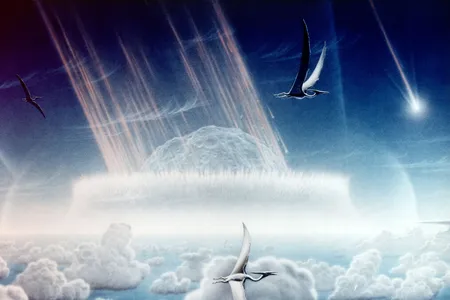 Artist's impression of the Chicxulub impact.