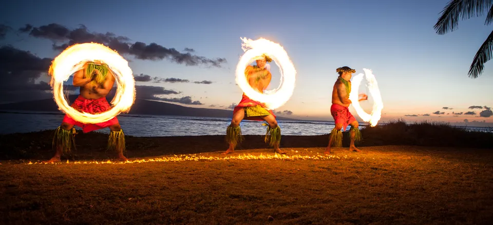  Fire dance performance at a luau 