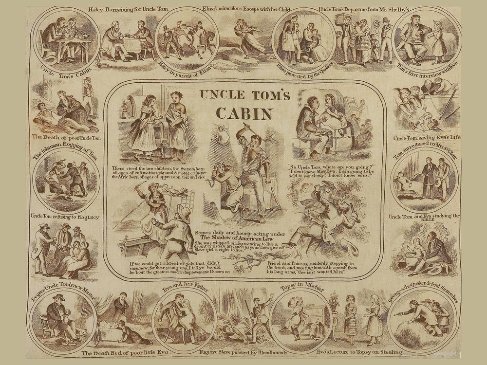 Illustrations of scenes from Uncle Tom's Cabin