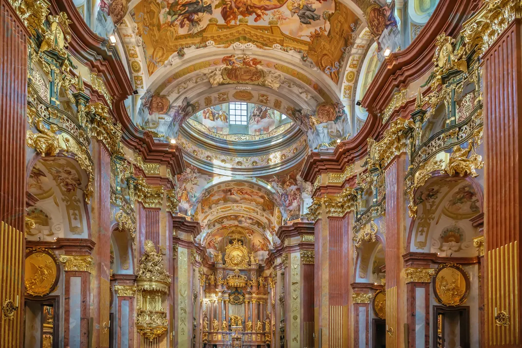 Interior of the church at Melk Abbey