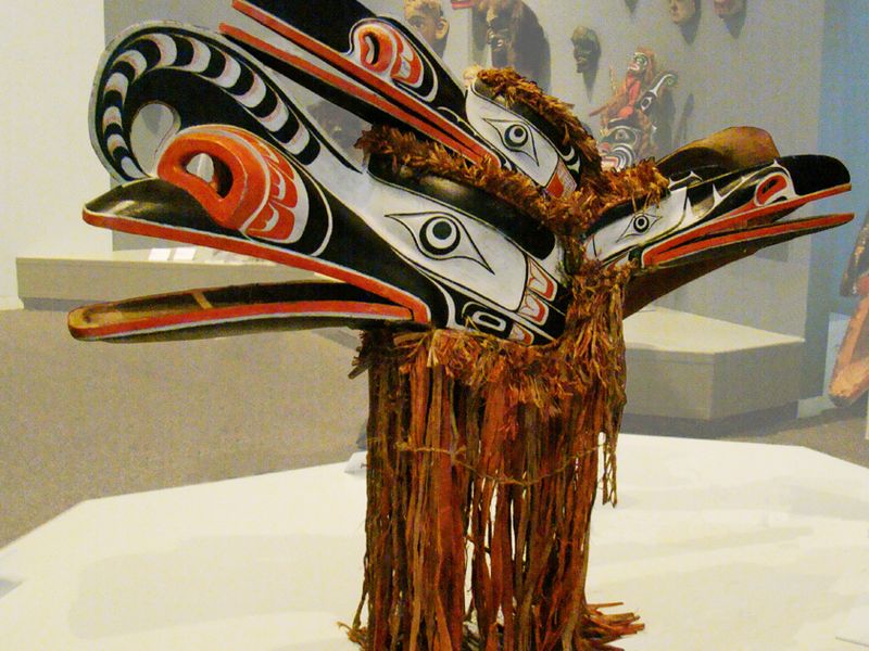 Kwakiutl mask of Galokwudzuwis by Walkus, taken at Denver Art