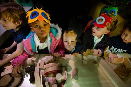 Kids test out the new 1,700-square-foot Wegmans Wonderplace at the National Museum of American History.