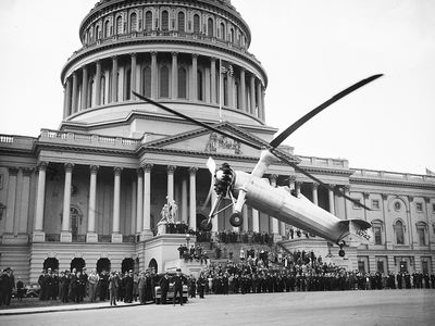 On April 28, 1936, a Kellett KD-1 autogiro hopped over the Capitol Dome and touched down to a warm welcome in the parking lot on the East Front of the Capitol.