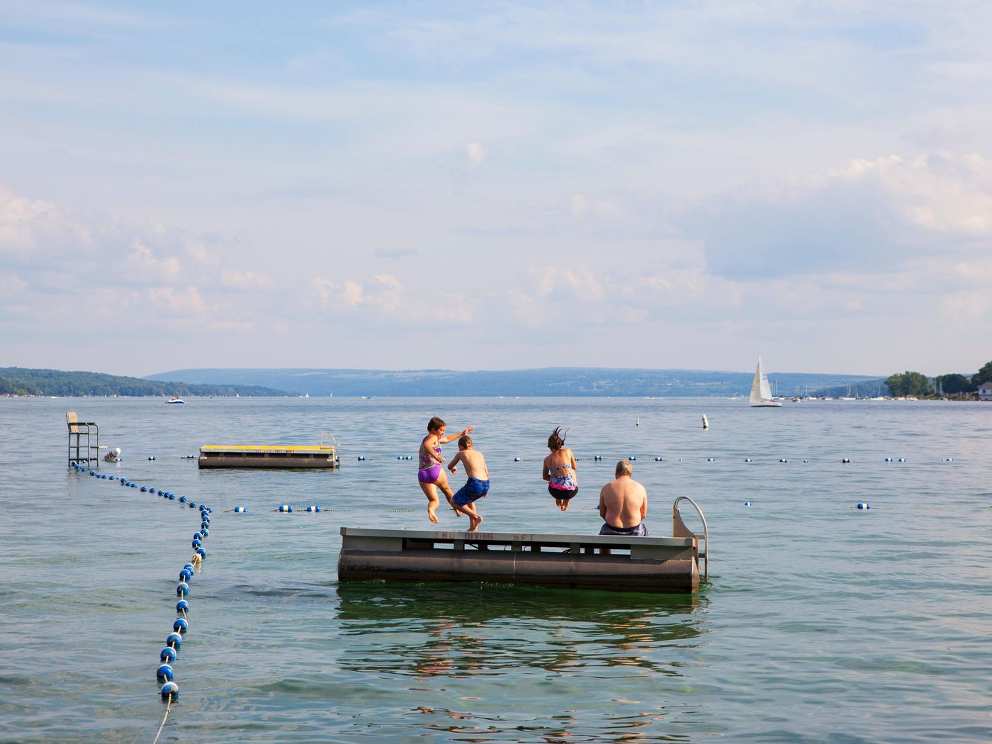 Public swimming in Clift Park in Skaneateles