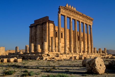 The temple of Baalshamin in Palmyra, Syria in its former glory. 